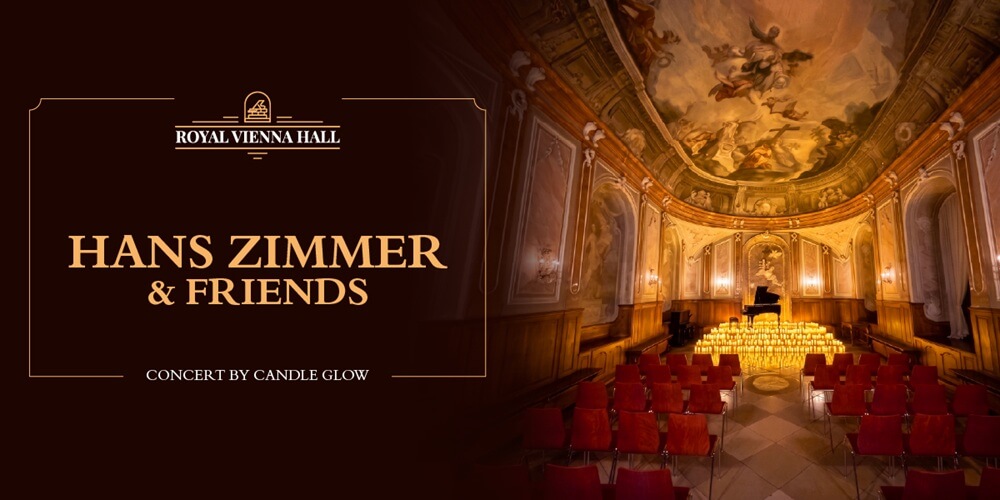 Plakat promujący koncert przy świecach Hansa Zimmersa.